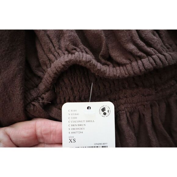 Free People OB1892831 Women Sz XS Coconut Shell Brown Make Waves Reversible Top - Picture 3 of 9